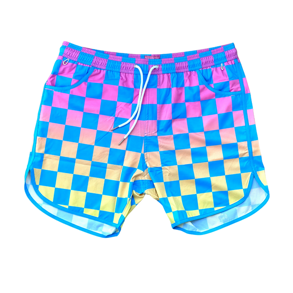 Checkered swim shorts sales