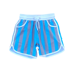 Swim Shorts - Blue/white striped - Men